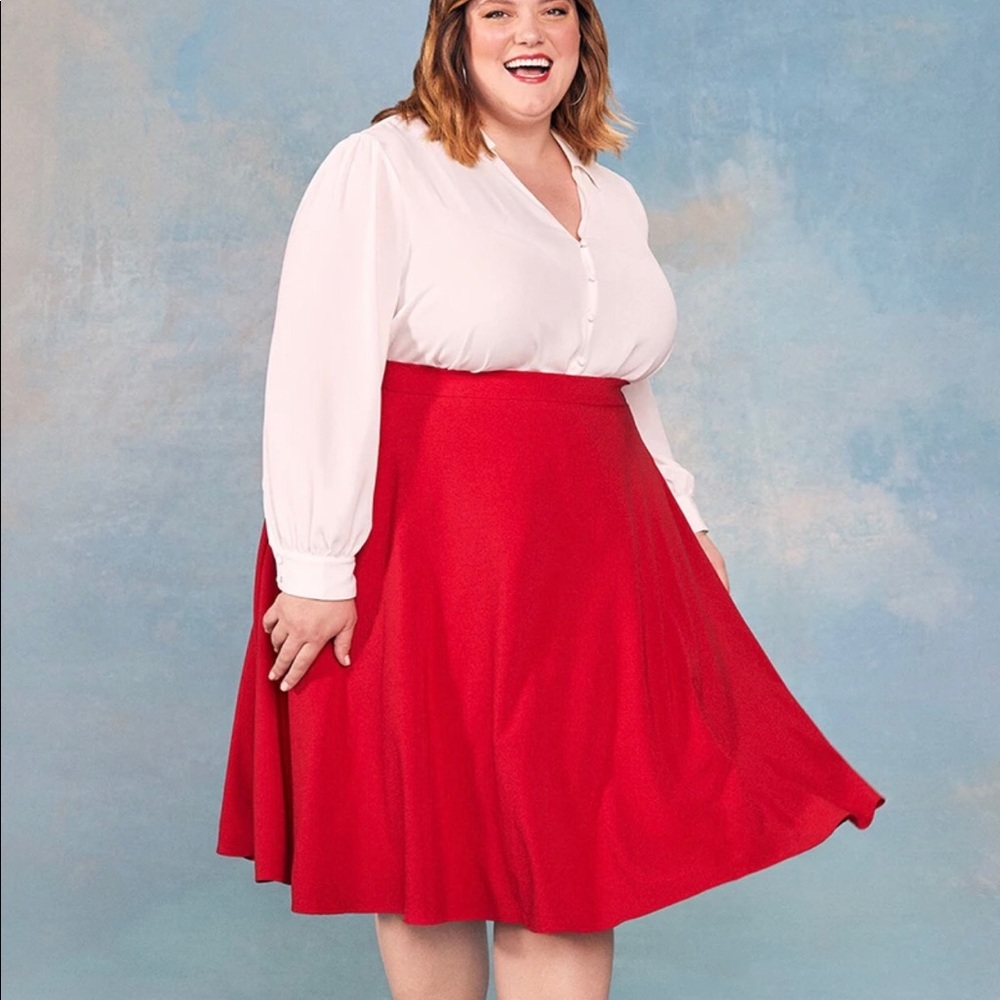 Modcloth Just This Sway A-Line Skirt in Scarlet